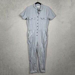 Outerknown Jumpsuit Womens S Gray SEA Suit Linen Organic Minimalist Sustainable‎